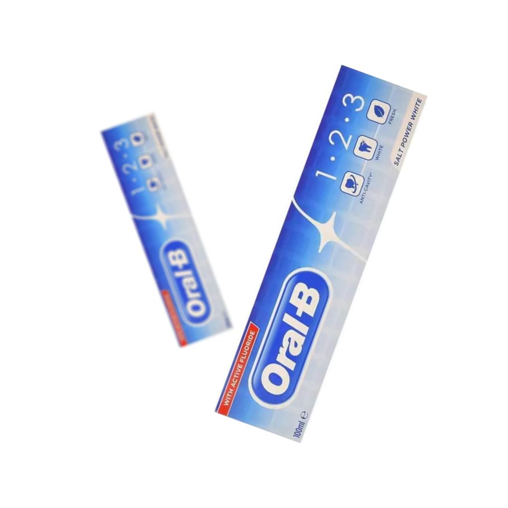 خمیر دندان اورال- بی مدل 1.2.3 Salt Power White حجم 100 میلی لیتر