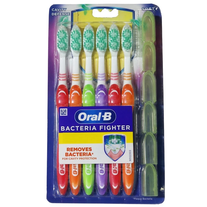 مسواک اورال بی مدل BACTERIA FIGHTER با برس نرم بسته 6 عددی