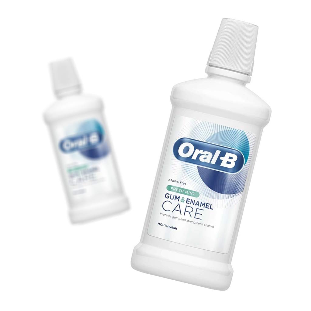 دهان شویه اورال بی مدل GUM &amp; ENAMEL حجم 500 میلی لیتر