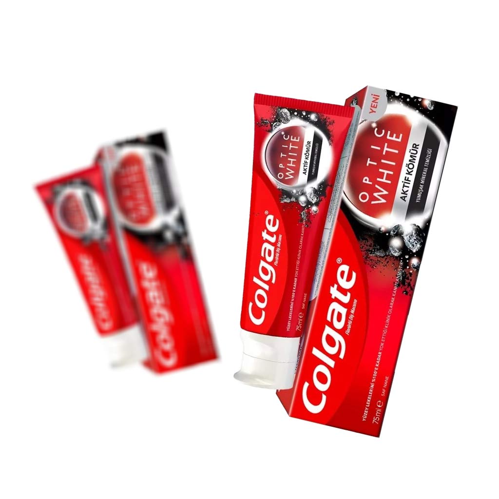 خمیردندان سفیدکننده ذغالی کلگیت اپتیک وایت Colgate Optic White Charcoal حجم75 میلی لیتر